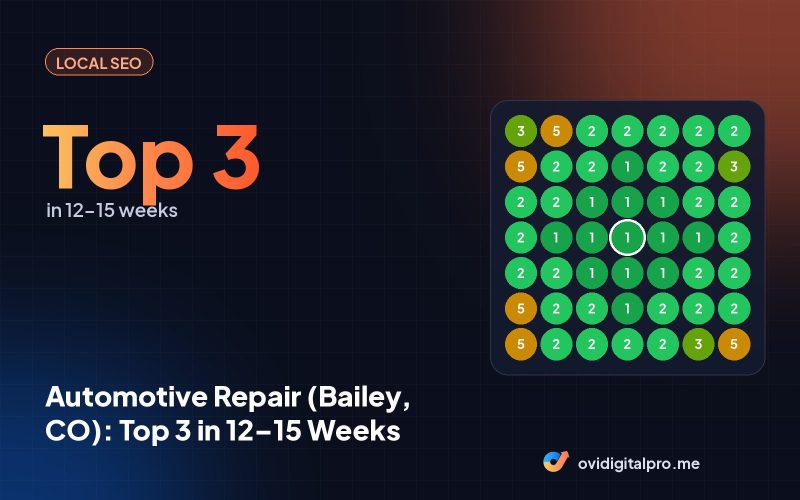 Automotive Repair (Bailey, CO): Top 3 in 12–15 Weeks