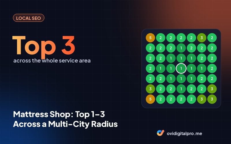 Mattress Shop: Top 1–3 Across a Multi-City Radius
